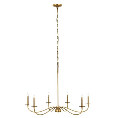 Z-Lite Arrington 6 Light Chandelier, Rubbed Brass 2301-42RB